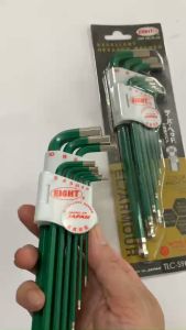 [Freeship +quà tặng 19k] Bộ lục giác 9 chiếc đầu bi dài màu xanh TLC-S9NGR Eight Nhật tại Máy cầm tay NTT bảo hành dài hạn