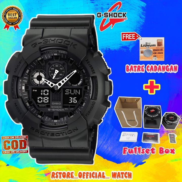 Jam Tangan Pria Casio GShock GA 100 GA-100-1A Auto Light World