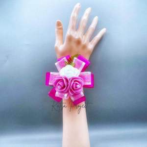 Charming Wrist Corsage 2 color combination flower for Bridesmaid Flower Girl Wedding Prom Anniversary all occasions DIY Flower Bracelet