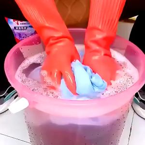 1Pair Dishwashing Cleaning Gloves Long Thick kitchen washing gloves Silicone Rubber Laundry Gloves