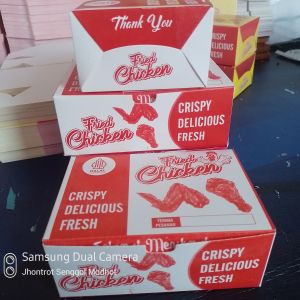 DUS FRIED CHICKEN MERAH PUTIH ISI 50 PCS / DUS FRIED CHICKEN NON VOIL