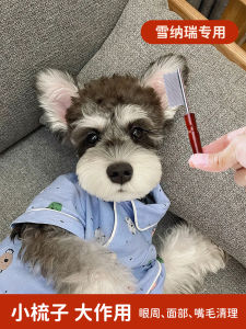 Special Dog Grooming Comb for Schnauzer Mouth Hair And Eyelid Cleaning Pet Care Tool Small Size Square Handle Ergonomic Design