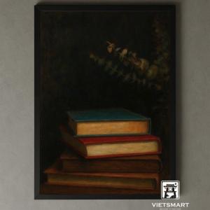 Tranh Nghệ thuật "Sách" VIETSMART ART - Sơn dầu 45 x 60cm