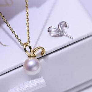 S925 Sterling Silver DIY Pendant Empty Mount Cute Rabbit Pearl Pendant Charms Half Finished Products for Women Fashion Jewelry