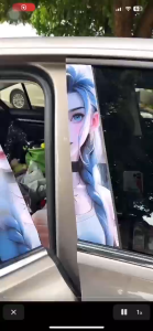 Ready Stock Car sticker PE film Cover Stripe Car Door Center 14 Gundam Column Pillar sticker Car Window Middle