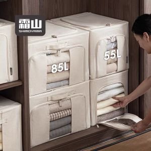 Foldable Fabric Storage Box with Visible Window for Clothes Home Use Organizer Box Wardrobe Storage Basket Bag for Bedroom