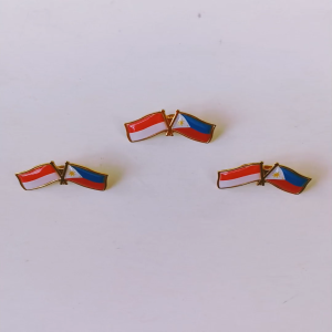 Pin Bros Lencana Kuningan Emas Bendera Persahabatan Indonesia dan Filipina