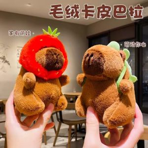 คาปี่บาร่าตุ๊กตาน่ารักพวงกุญแจผ้ากำมะหยี่ตุ๊กตาหมูตะเภาจำลองคาปิบาร่าของเล่นนุ่มนิ่มอะนิเมะของเล่นนุ่มนิ่ม