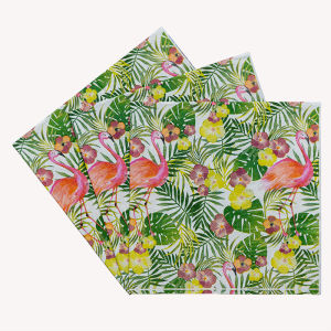 33x33cm Hawaiian Themed Tropical Aloha Flamingo Paper Napkins Summer Beach Luau Tissue Tableware Supplies