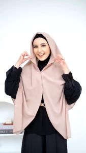 HIJAB INSTAN SEGI EMPAT ZIPER JUMBO CERUTY BABY DOLL