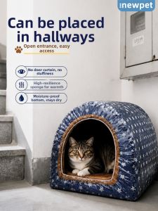 New Pet | Warm Washable Outdoor Semi-Enclosed Cat House