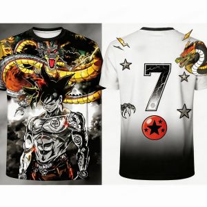 Bandai | Summer 2026Dragon Ball Sun Wu Kong "Dragon Seven Planet 7" Ink Style Soccer Theme3DPrinting Breathable T-shirt Adult Parents Top