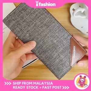 iFASHION 1517 READY STOCK Long Tri-Fold Men Wallets Dompet Panjang Lelaki Slot Deluxe Credit Card Purse Zip Coin Pouch