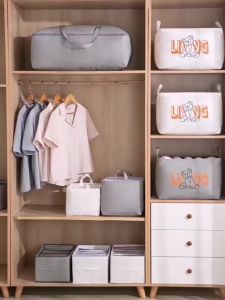 Tas penyimpanan anti debu  Tempat Penyimpanan Baju Selimut Keranjang keranjang serbaguna dengan