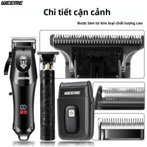 Tông Đơ Cắt Tóc Nam Không Dây Chuyên Nghiệp 3 Trong 1 USB Sạc Tóc Râu Với Nhiều Đầu Phun Cho Bố/Dây Quà Tặng