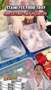 【Upgrade Lid】304 Stainless food container marvin agustin food tray marvin official store stainless food tray with cover tupperware food container stainless food storage marvins tray food tray serving dish trays food serving airtight container food storage