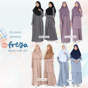 Freya Abaya Dress dan One Set Atasan dan Rok by Jilbab Arfa Bahan Knit