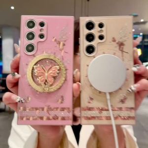 เหมาะสำหรับ SAMSUNG S22 S22 + S22ULTRA S23 S23 +เคสโทรศัพท์มือถือ S23ULTRAเจาะอะคริลิคดาวเทพนิยายเคสโทรศัพท์มือถือ Flashกรอบแม่เหล็กผีเสื้อเคสโทรศัพท์มือถือป้องกันการกระแทก