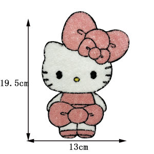 Hello Kitty Embroidered Fabric Patches Cartoon Towel Embroidery Childrens Clothing Decorative Stickers Pillow Covers Bookbags DIY