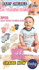 BabyZoom Baby Onesies Cute 3pcs Set Cotton Romper Bodysuits Onesie Boy Girl Clothes Set Newborn Outfit  0-12M Comfortable Soft Cotton 6 Designs Cod Gift Set Free Shipping