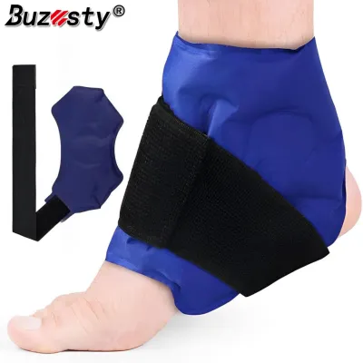 Buzesty Ankle Ice Pack Brace for Pain Relief with Long Lasting Cold Comfortable Gel Cold Pack for Swelling Surgery Broken Ankle Easy to Put On & Fits Well