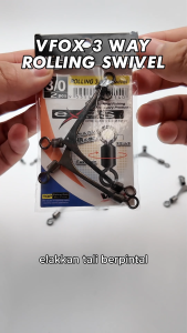 VFOX 3 WAY ROLLING SWIVEL Kekili Mancing Fishing Swivel Snap Kili Pancing
