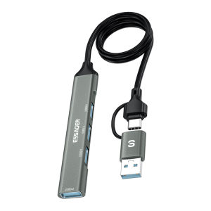 Essager USB C HUB 7 in 1 Converter Type C to HDMI Multi Adapter USB 3.2 VGA RJ45 Card Reader PD 100W Adapter For Mbk Pro Laptop Phone Tablet