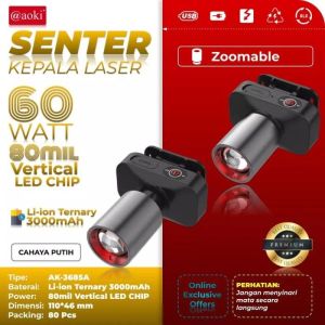 AOKI SENTER KEPALA ZOOM 60WATT / SENTER KEPALA ZOOM LASER / HEADLAMP LED AOKI 60 WATT / SENTER KEPALA JARAK JAUH / SENTER KEPALA VIRAL / SENTER KEPALA