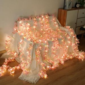Kahaul Artificial Flowers Pink Cherry Blossom Vine Used for LED Lights Wedding Decoration Room Garden Arches Party Outdoor Decor