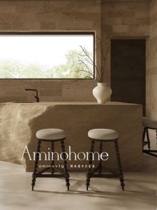 เก้าอี้บาร์สไตล์ฝรั่งเศสย้อนยุค ทรงสี่เหลี่ยม ทรงกลม สวมคลุมผ้า ไม้เนื้อนุ่ม ไม่หมุน ไม่ติดตั้งได้ สำหรับบ้าน สำหรับร้านอาหาร