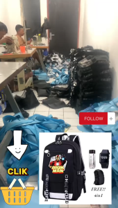 Tas Ransel Anak Sekolah Laki Laki Sd Smp Fashion 4in1 IROMAN ER 0123 Ransel Cowo Paket Murah