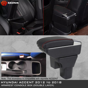 Hyundai ACCENT 2012 to 2018 Armrest Console Box Double Layer