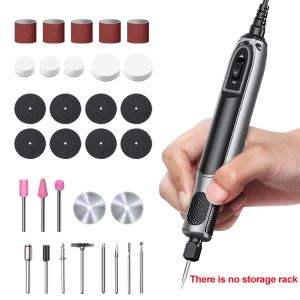 Deli Portable 18V Electric Drill Mini Grinder for DIY Rechargeable Engraving Drilling Griding Machine Micro Rotary Tool Kit