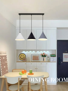 Scandinavian Style Iron Chandelier Restaurant Lighting Modern Minimalist Design Ideal for BBQ Shops and Dining Establishments