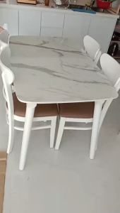 Bộ Bàn Ăn Pada 4 Ghế – Thiết Kế Hiện Đại Mặt Giả Đá Cao Cấp - bh 1 năm