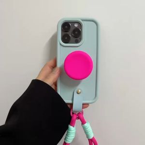 Simple And Advanced Color Matching Bracket iPhone15promax Mobile Phone Case Apple 1314 Wristband 12 Female 11