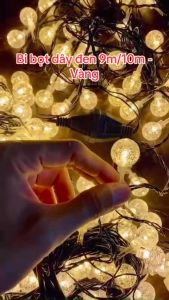 (Xài Điện) Dây Đèn Led Trang Trí Cherry Ball Bi Bọt Bóng Pha Lê Trang Trí Sân Vườn Cafe Nhà Hàng Lung Linh