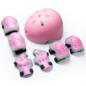 7 Pcs Kids Bike Helmet with Pads Set for Ages 3-10 Adjustable Protective Gear for Boys & Girls - for Toddler Cycling Skating