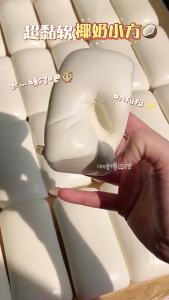 Creative Squishy Coconut Rice Cake Fidget Toy - Soft Mini Squeeze Stress Relief Toy for Adults And Kids Funny Gift Slow Rising