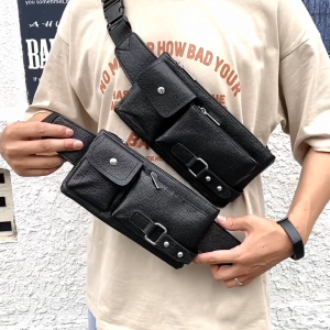 MENSPE Chest Bag Fashion Waist Bag Mens Chest Bag Waterproof Fitness Bag Large Capacity Casual Bag Phone Bag Outdoor Fitness Bag Travel Bag Business Bag