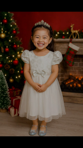 DRES PUTIH // DRES ANAK WARNA PUTIH // DRES ANAK SATIN // DRES ANAK PUTIH NATAL // DRES NATAL