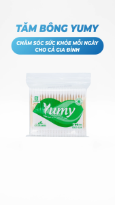 [Lố 12 túi] Tăm bông vệ sinh người lớn YUMY thân trúc [TB01-524] túi 100 que
