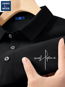 Genio Lamode Ice Silk Breathable Mens Polo Shirt Short Sleeve Summer Unique Design T-Shirt Loose Fit Printed Casual Wear