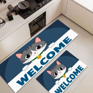 VIKAMA Modern Minimalist Flannel Kitchen and Corridor Mats: Warm Suitable for Maintaining a Clean Kitchen and Corridor