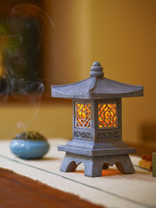 Retro Court Style Mini Palace Lamp Chinese Zen Decorative Lighting Atmosphere Arrangement Tabletop Ornament for Living Room And Study