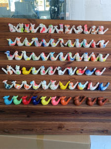 Ceramic Bird Whistle Ceramic Waterbird Mouth Whistle Zodiac Painting Peacock Blow Whistle Bird Call Scenic Spot Street Vendor Childrens Toy