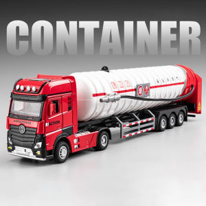 1:50 Scale Gas Tanker Fire Truck Toy Model Car Alloy Diecasts Light Sound Spray Engineering Vehicles Models Boys Holiday Gifts
