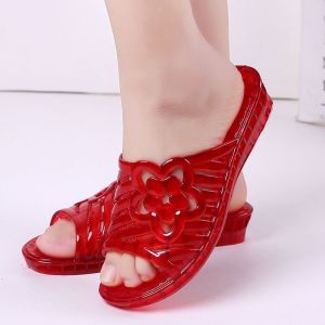 JIFANPAUL | Summer Transparent Crystal Jelly Slippers Anti-Slip Odorless Flat Sandals