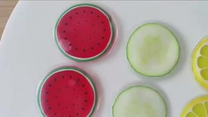 Fruit-Themed Reusable Gel Eye Mask – Hot & Cold Compress Pads for Eye Relaxation Cooling & Warming Relief (Watermelon/Cucumber)