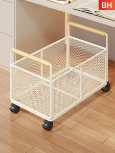 Wheeled Book Storage Box Childrens Classroom Bookshelf Home Use Moving Book Organizer Double Door Bookcase for Students